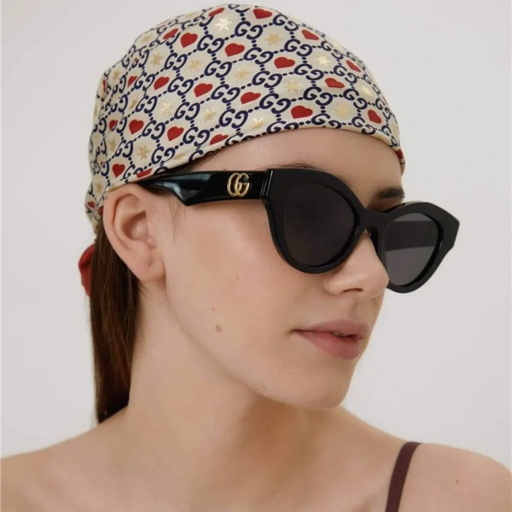 Gucci Men Sunglasses Black Grey Oval GG0957S 002 BRAND NEW